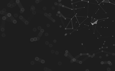 Abstract background. Molecules technology with polygonal shapes, connecting dots and lines. Connection structure. Big data visualization.