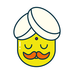 Indian man line and fill style icon vector design