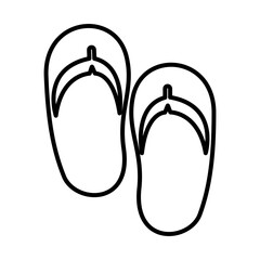 sandals line style icon vector design