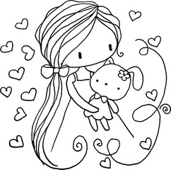 cartoon beauty picture vector drawing 