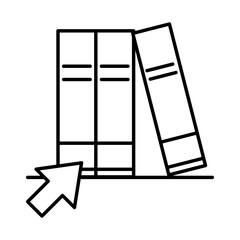 online education, file information content click, website and mobile training courses line style icon