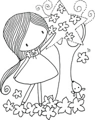 cartoon beauty picture vector drawing 