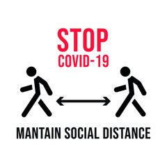 Social distancing vector icon. Keep distance in public society people to protect from COVID-19 coronavirus. Vector illustration.
