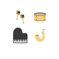 Set of musical instrument icons
