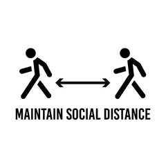 Social distancing vector icon. Keep distance in public society people to protect from COVID-19 coronavirus. Vector illustration.