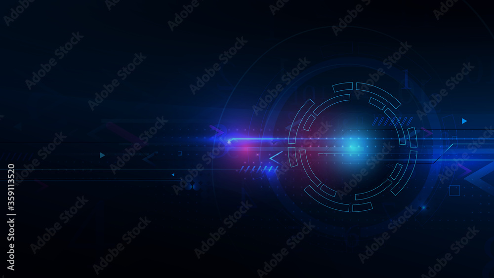 Aufkleber Abstract Futuristic Technology with Clock and Time Machine Concept