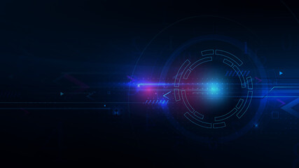 Fototapeta premium Abstract Futuristic Technology with Clock and Time Machine Concept