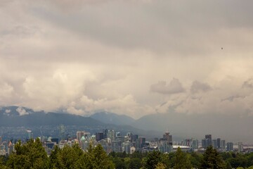 The view of the city of Vancouver from a lookout. 