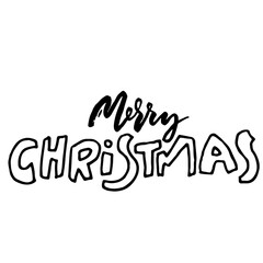 Hand drawn phrase Merry Christmas. Grunge lettering design. Vector typography vector illustration.