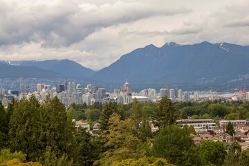 The view of the city of Vancouver from a lookout. 