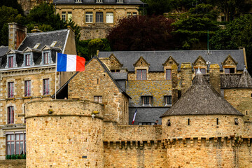 Le Mont Saint-Michel, an island commune in Normandy, France. UNESCO World Heritage