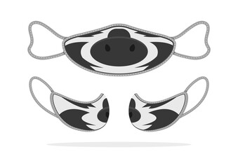 Face Mask cute cartoon design (Zebra Animals). Mask to protect people from virus. Medical mask to prevent covid-19. Mask vector design