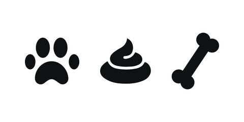 Dog icons set. Flat illustration.