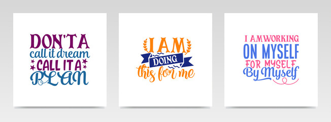 Fototapeta premium Motivation quotes letter typography set illustration.