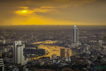 Bangkok, River of Life with Sunset Background (Thailand)