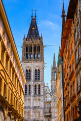 It's Medieval classical architecture of Rouen, the capital of the region of Upper Normandy and the historic capital city of Normandy