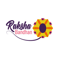 Raksha bandhan purple and orange flower wristband vector design