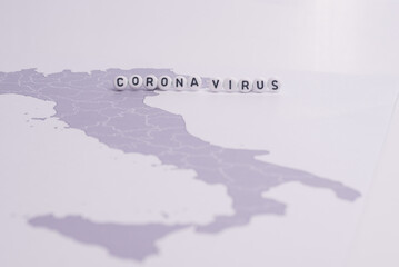 The word corona virus,isolated over world map,pandemic conceptual photo