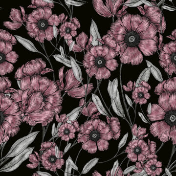 Beautiful seamless floral pattern background 