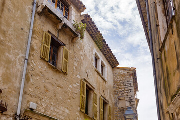 It's Close view of the house in Saint Paul de Vence, medieval town in France