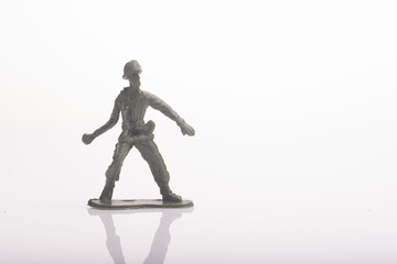 A toy soldier isolated over white background