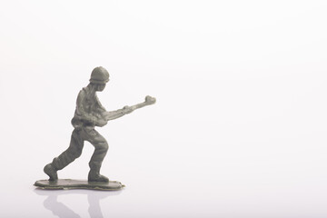 A toy soldier isolated over white background