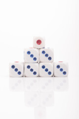 Group of dices isolated over white background