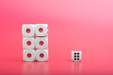 Dices isolated over blank background