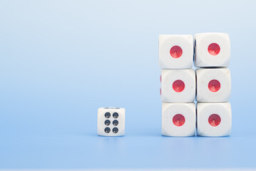Dices isolated over blank background