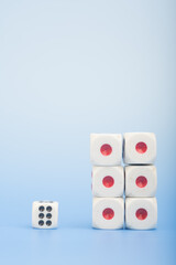 Dices isolated over blank background