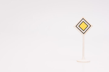 Road traffic sign isolated over white background