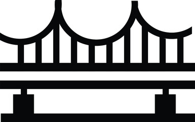 bridge vector line icon, sign, illustration on white background