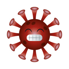 happy covid 19 virus emoji gradient style icon vector design