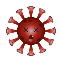 dead covid 19 virus emoji gradient style icon vector design