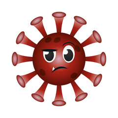 confused covid 19 virus emoji gradient style icon vector design