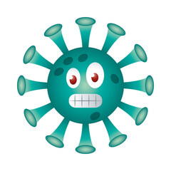 grinning covid 19 virus emoji gradient style icon vector design
