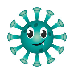 Obraz premium happy covid 19 virus emoji gradient style icon vector design