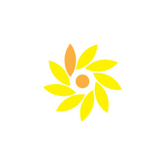 B letter with sunflower design. Perfect for logo, icon, template, etc. Abstract. Vector eps.10
