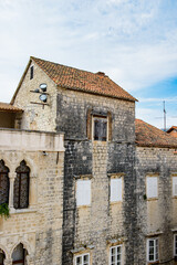 Naklejka premium It's Houses in the Historic City of Trogir, Croatia. UNESCO WOrld Heritage Site