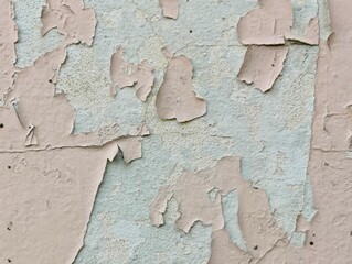The cement wall paint was broken and sifted. Old pink cement wall.