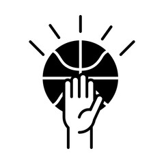 basketball game, hand with ball equipment recreation sport silhouette style icon