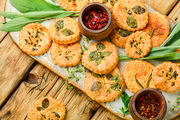 Cookies with spicy herbs
