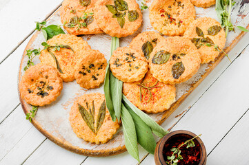 Cookies with herbs.