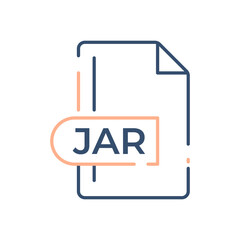 JAR File Format Icon. JAR extension line icon.