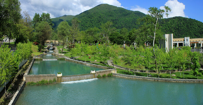Azerbaijan. The river flowing in the city of Gabala.