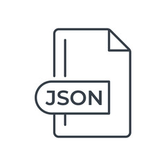 JSON File Format Icon. JSON extension line icon.