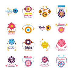 Raksha bandhan wristbands set vector design