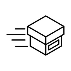 delivery packaging, speed cardboard box cargo distribution service line style icon