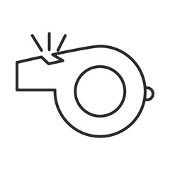 soccer game, whistle equipment league recreational sports tournament line style icon
