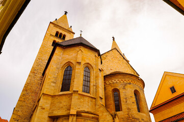 Fototapeta na wymiar St. George's Basilica, back side, Prague castle, Czech Republic